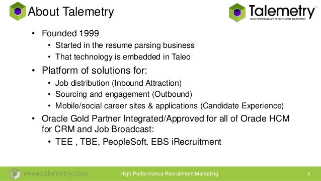 talemetry source crm and candidate attraction for taleo business ed