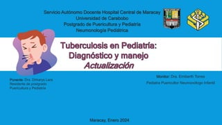 Servicio Autónomo Docente Hospital Central de Maracay
Universidad de Carabobo
Postgrado de Puericultura y Pediatría
Neumonología Pediátrica
Monitor: Dra. Emiberth Torres
Pediatra Puericultor Neumonólogo Infantil
Maracay, Enero 2024
Ponente: Dra. Dirkarys Lara
Residente de postgrado
Puericultura y Pediatría
 