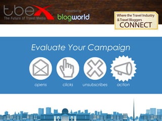 Evaluate Your Campaign

opens

clicks

unsubscribes

action

 