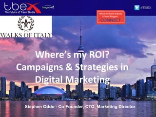 Stephen Oddo - Co-Founder, CTO, Marketing Director
Where’s my ROI?
Campaigns & Strategies in
Digital Marketing
 