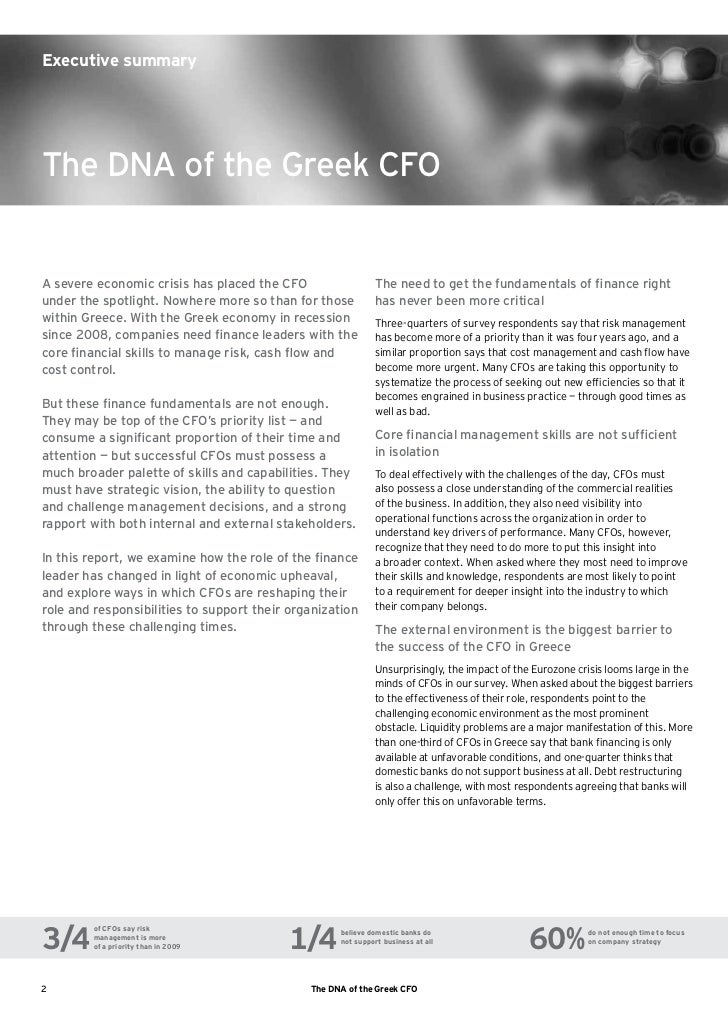 The DNA of The Greek CFO - Ernst &amp; Young