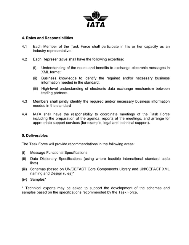 Tbg309092 Cargo Xml Task Force Draft To R V0.7 (Clean)