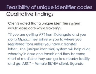 Tuberculosis/HIV Mobility Study: Objectives and Background