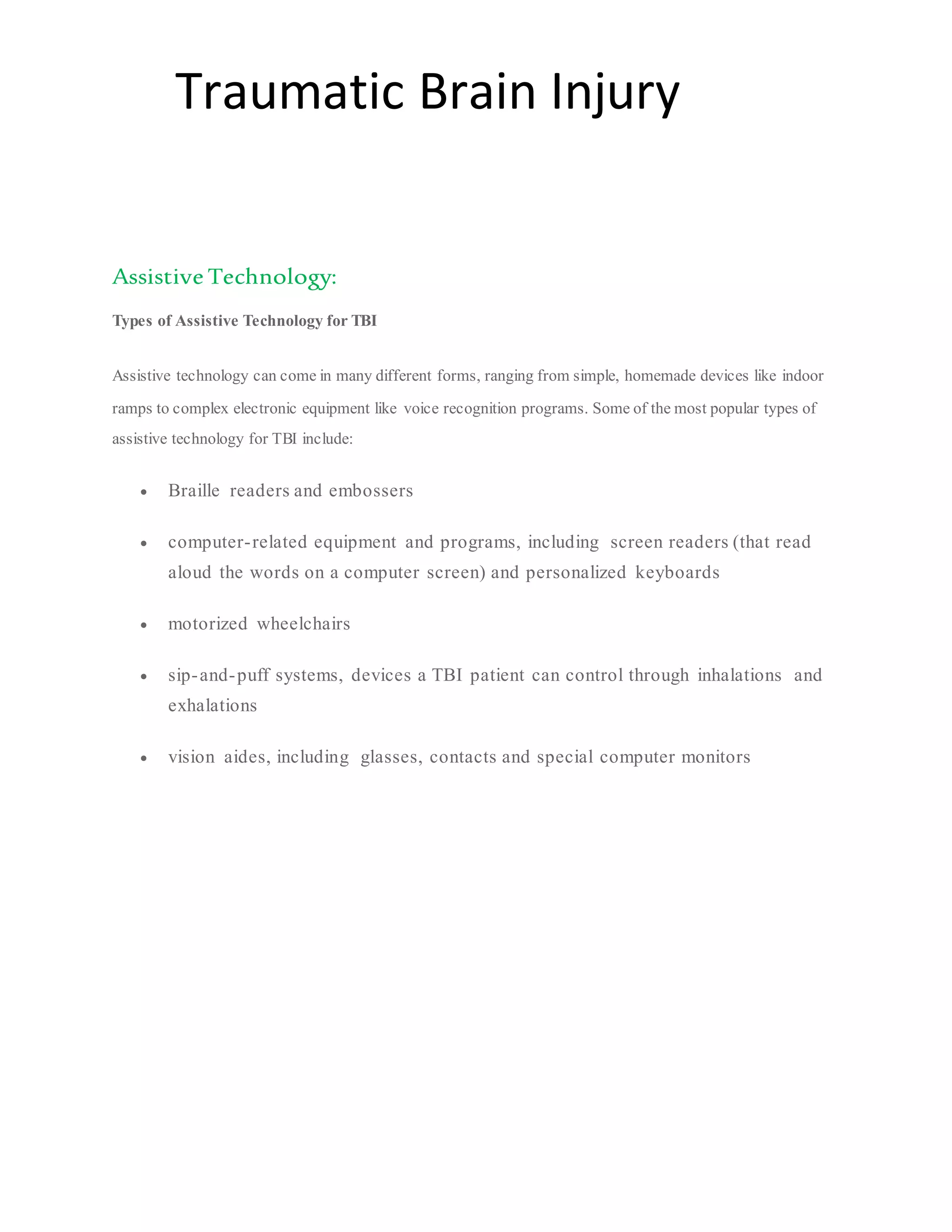 Traumatic Brain Injury | DOCX