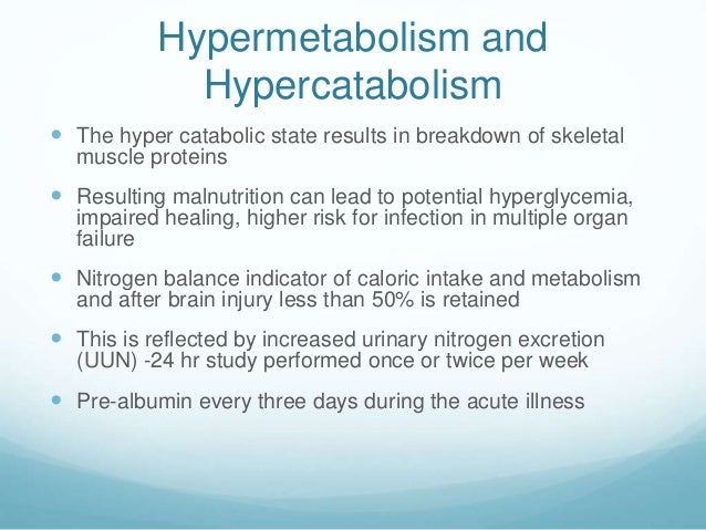 Nutritional needs and weight loss after brain injury