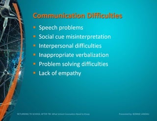 Returning to School After Traumatic Brain Injury (TBI) | PPT