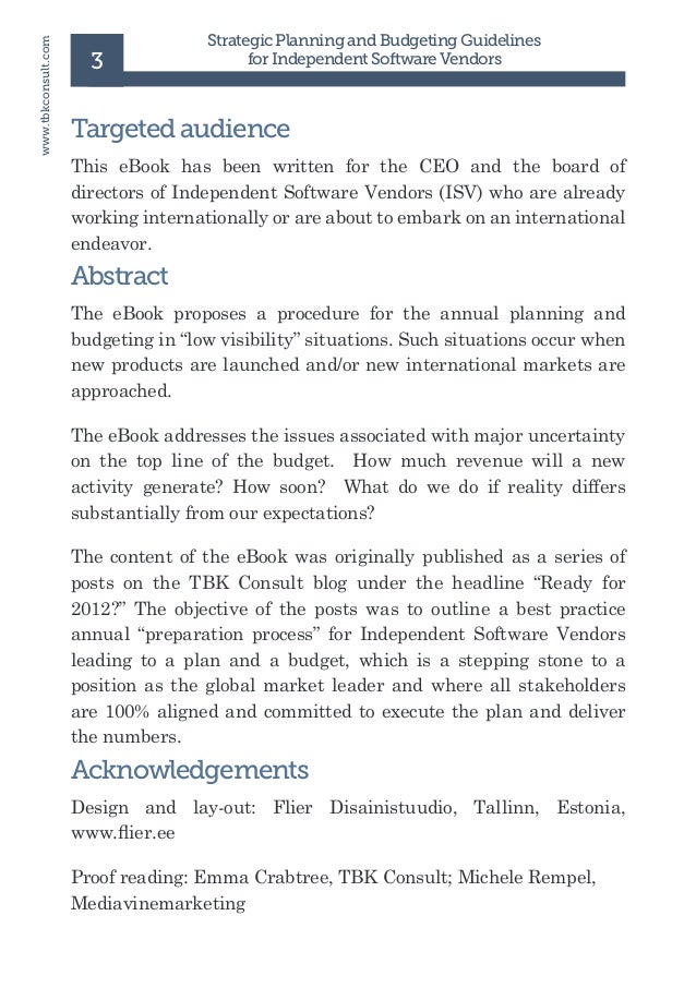 strategic planning and budgeting guidelines for independent software budgeting guidelines
