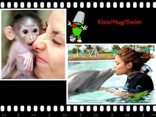 >> 0 >> 1 >> 2 >> 3 >> 4 >>
Kiss/Hug/Swim
 