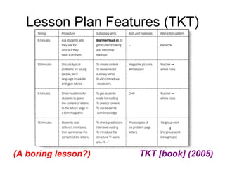 Lesson Plan Features (TKT) (A boring lesson?)   TKT [book] (2005) 