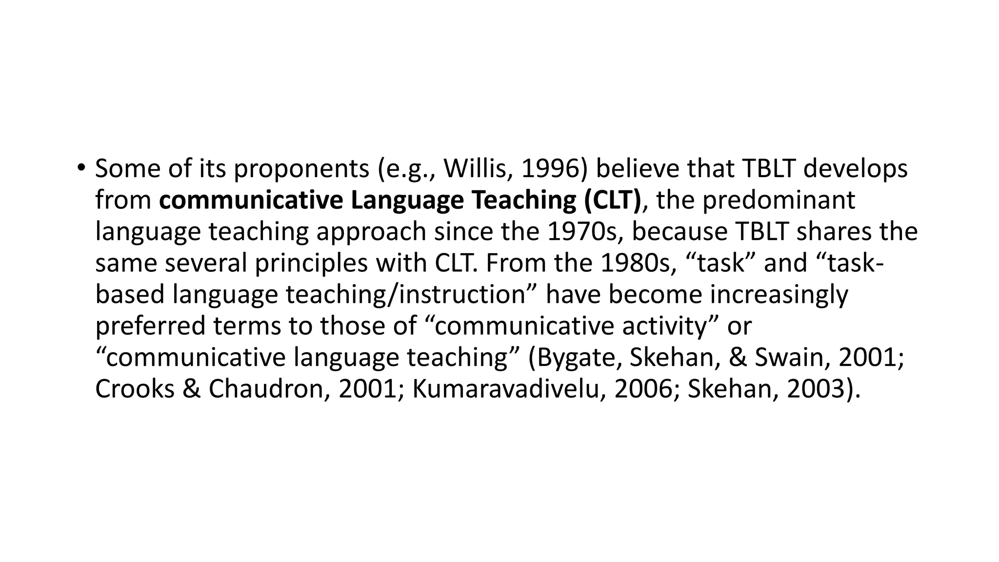 Task-Based Language Teaching (TBLT) | PPTX