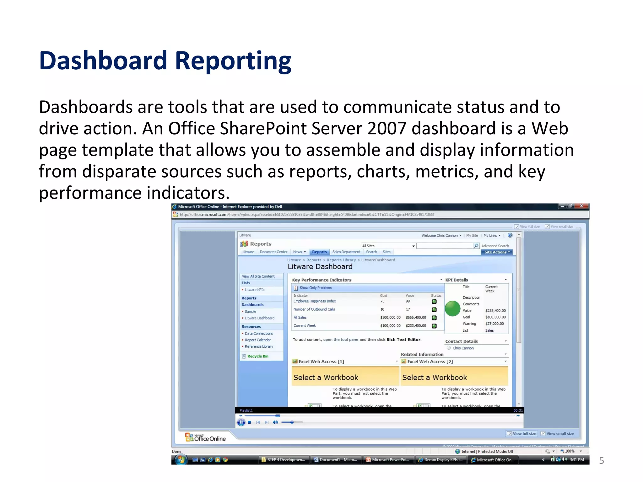 PM: Performance Indicators and Dashboard | PPT