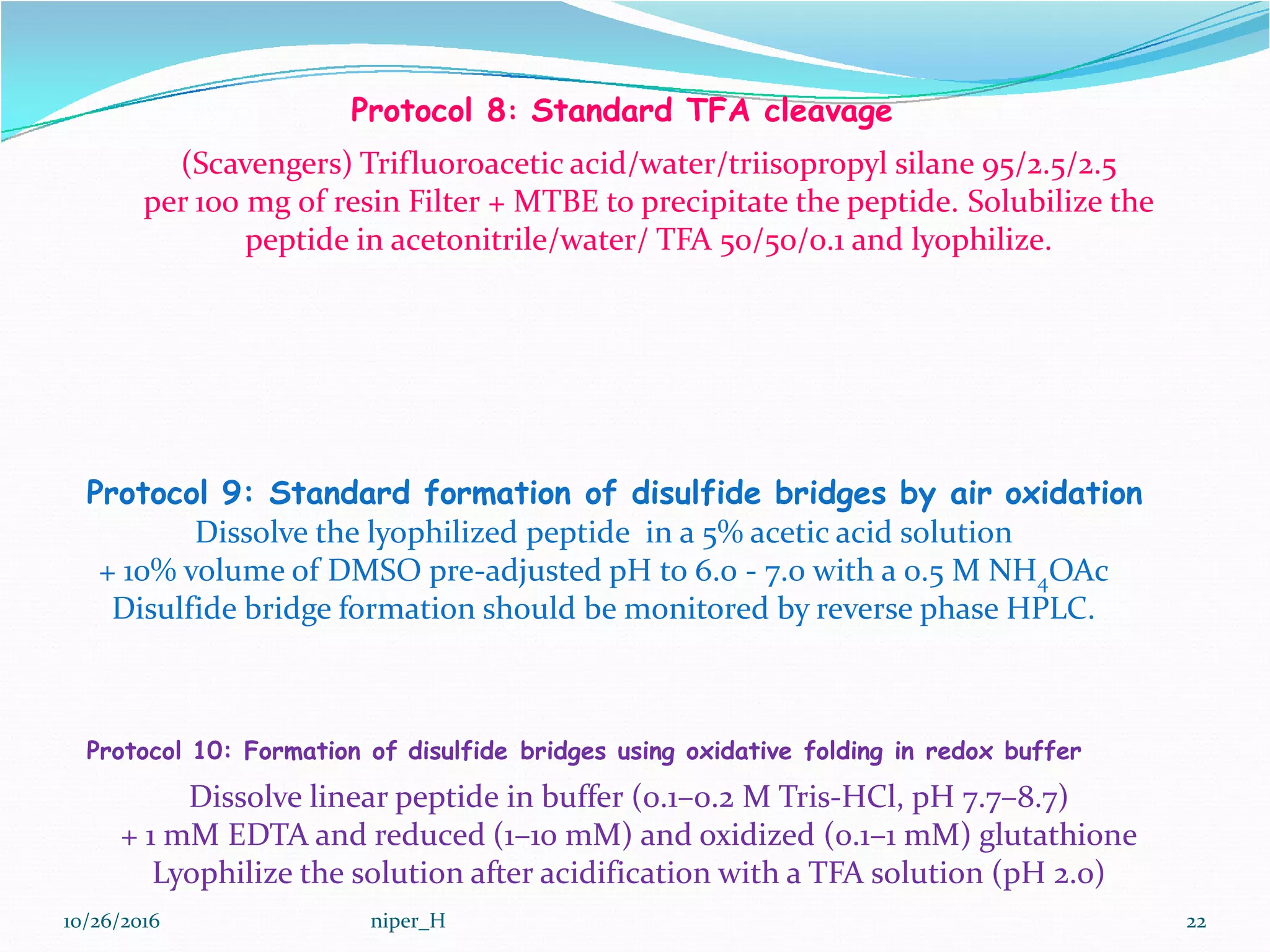 tboc fmoc protocol in solid phase peptide synthesis | PDF