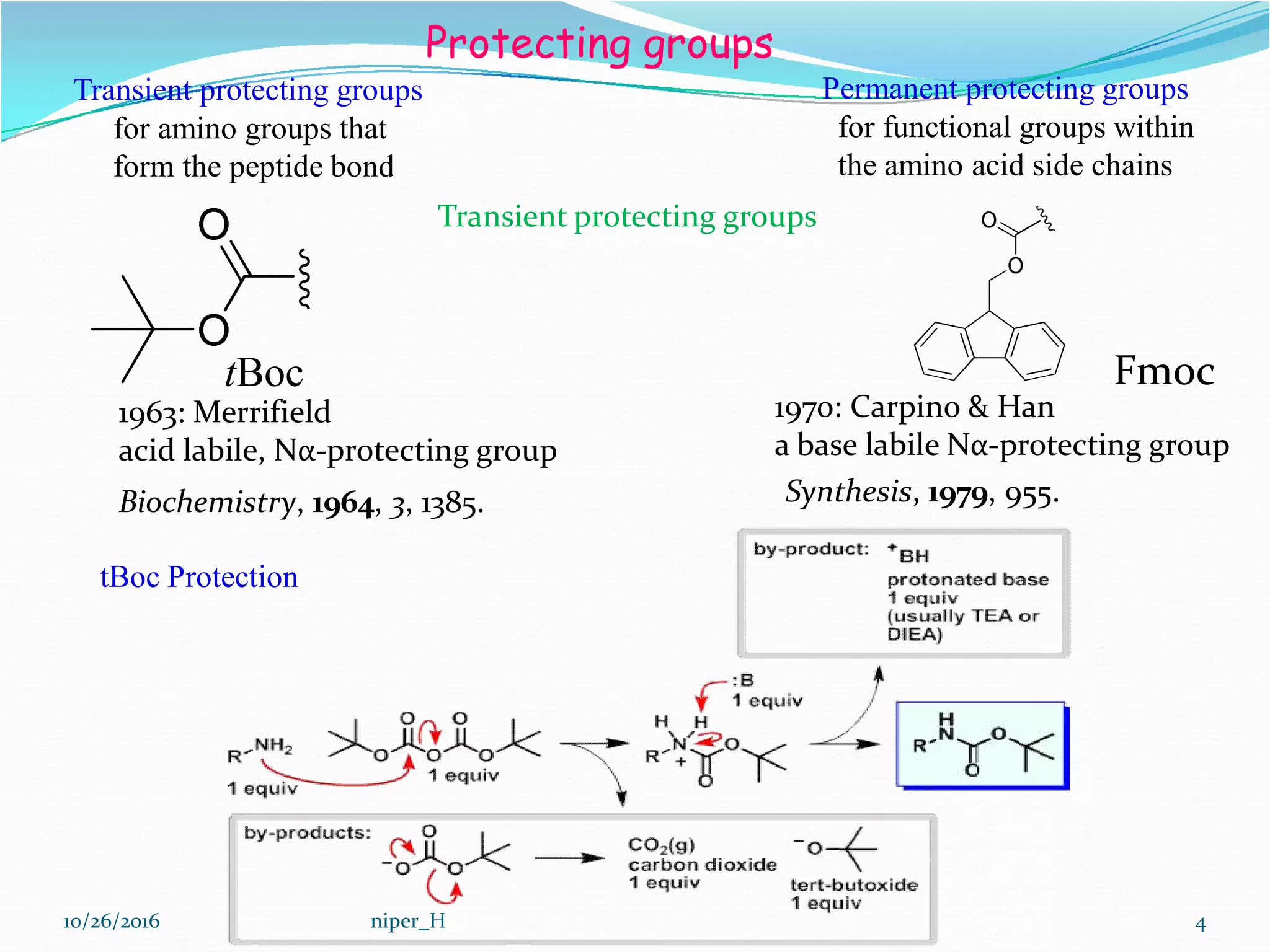 tboc fmoc protocol in solid phase peptide synthesis | PDF