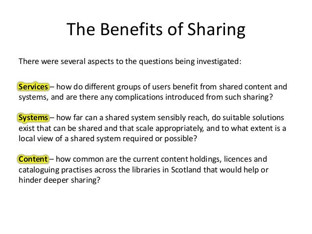 the benefits of sharing scottish shared library service