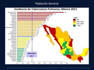 Guia para la atencion de Personas con Tuberculosis Resistente Farmacos 2010 Secretaria de Salud
Población General
 