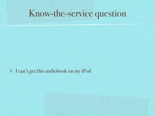 Know-the-service question




I can’t get this audiobook on my iPod
 