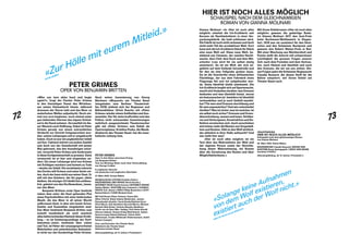 72 73
«Zur Hölle mit eurem Mitleid.»
PETER GRIMES
PETER GRIMES
OPER VON BENJAMIN BRITTEN
«Who can turn skies back and begin
again?», fragt der Fischer Peter Grimes
in den bierseligen Dunst des Wirtshau-
ses seines Heimatdorfs hinein, während
draussen der Sturm tobt und das Meer zu
meter­hohen Wellen aufpeitscht. Noch ein-
mal von vorn beginnen, noch einmal unter
gut stehenden Sternen das eigene Schick-
sal in die Hand nehmen. Verzweifelt ist die-
ser Wunsch nach Hoffnung. Dabei ist Peter
Grimes gerade von einem schrecklichen
Verdacht vor Gericht freigesprochen wor-
den: seinen Lehrjungen soll er umgebracht
haben. Doch es war ein unglücklicher Unfall
auf See. Faktisch befreit von jedem Zweifel
und doch von der Gesellschaft mit jenem
Mal gebrannt, das den Aussätzigen zeich-
net, versucht Peter Grimes sein Anderssein
in diese Dorfgemeinschaft zu pressen. Denn
verwurzelt ist er hier und nirgendwo an-
ders. Ein neuer Lehrjunge wird von Grimes
mit Schlägen markiert und kommt zu Tode
– wieder ein Unfall. Die verwitwete Lehrerin
des Dorfes will Grimes und seine Seele ret-
ten, doch der kann nicht aus seiner Haut. Er
will mit den Geistern, die ihn jagen, allein
bleiben. Als einziger Ort bleibt ihm schliess-
lich, gehetzt von den Dorfbewohner_innen,
nur das Meer.
Benjamin Brittens erste Oper besticht
neben dem unter die Haut gehenden Plot
eines Psychothrillers mit einer betörenden
Musik, die das Meer in all seiner Wucht
aufbrausen lässt, in dem wie Inseln Ariosi,
Duette und Ensembles eingebettet sind.
Das Meer bestimmt Benjamin Britten zum
sowohl musikalisch als auch szenisch
alles beherrschenden Element dieser Erzäh-
lung – es ist Existenzgrundlage der Dorf­
bewohner_innen, bestimmt über Leben
und Tod, ist Hüter der unausgesprochenen
Wahrheiten und unterdrückten Sehnsüch-
te nicht nur des Sonderlings Peter Grimes.
Nach seiner Inszenierung von Georg
Büchners «Woyzeck» am Theater Basel
(eingeladen zum Berliner Theatertref-
fen 2018) widmet sich der Regisseur und
Bühnenbildner Ulrich Rasche mit «Peter
Grimes» wieder einem Antihelden und Aus-
senseiter. Der für seine kraftvollen und das
Pathos nicht scheuenden Inszenierungen
mehrfach ausgezeichnete Theatermacher
gibt mit «Peter Grimes» sein Debüt als
Opernregisseur. Kristiina Poska, die Musik-
direktorin des Theater Basel, hat die musi-
kalische Leitung inne.
PETER GRIMES
Oper in drei Akten und einem Prolog
von Benjamin Britten
Text von Montagu Slater nach einer Verserzählung
von George Crabbe
In englischer Sprache
mit deutschen und englischen Übertiteln
27. März 2020, Grosse Bühne
MUSIKALISCHE LEITUNG Kristiina Poska |
INSZENIERUNG UND BÜHNE Ulrich Rasche |
MITARBEIT REGIE Dennis Krauss | MITARBEIT BÜHNE
Sabine Mäder | KOSTÜME Sara Schwartz | CHOREO­
GRAFIE Toni Jessen | VIDEO Philip Bussmann | LICHT
Roland Edrich | CHOR Michael Clark
MIT Rolf Romei (Peter Grimes), Emma Bell
(Ellen Orford), Robin Adams (Balstrode), Jasmin
Etezadzadeh (Auntie), Sarah Brady / Stefanie Knorr
(First Niece), Kali Hardwick (Second Niece), Michael
Bennett (Bob Boles), Andrew Murphy (Swallow),
Cécile van de Sant (Mrs. Sedley), Karl-Heinz Brandt
(Horace Adams), Domen Križaj (Ned Keene), Antoin
Herrera-Lopez Kessel (Hobson), Vivian Zatta
(Fisherman), Frauke Willimczik (Fisherwoman), André
Schann (Lawyer)
Chor und Extrachor des Theater Basel
Statisterie des Theater Basel
Sinfonieorchester Basel
Altersempfehlung: ab 12 Jahren | Preisstufe 8
«Solange keine Aufnahmen
von dem Wolf existieren,
existiert auch der Wolf nicht.»
HIER IST NOCH ALLES MÖGLICH
HIER IST NOCH ALLES MÖGLICH
SCHAUSPIEL NACH DEM GLEICHNAMIGEN
ROMAN VON GIANNA MOLINARI
Gianna Molinari: «In ‹Hier ist noch alles
möglich› arbeitet die Ich-Erzählerin seit
Kurzem als Nachtwächterin in einer Ver-
packungsfabrik, die bald schliessen wird.
Die Fabrik ist noch nicht verlassen und doch
nicht mehr Teil der produktiven Welt. Dort
baut sich die Ich-Erzählerin Stück für Stück
eine neue Welt auf. Diese neue Welt, be-
stehend aus Clemens, der zweiten Nacht-
wache, dem Chef, dem Koch und dem Mit-
arbeiter Lose wird für sie selbst stetig
unsicherer: Da ist ein Wolf, der sich an-
geblich auf dem Gelände herumtreibt und
für den sie eine Fallgrube graben muss.
Da ist die Geschichte eines afrikanischen
Flüchtlings, der aus dem Fahrwerk eines
Flugzeugs fiel und tot aufgefunden wur-
de. Seine Identität bleibt unbekannt. Die
Ich-Erzählerin begibt sich auf Spurensuche,
macht sich Gedanken darüber, was Grenzen
bedeuten und was Identität heisst, woran
sie festzumachen ist. Inwiefern ist Identität
verhandelbar und je nach Umfeld wandel-
bar? Für wen sind Grenzen durchlässig und
für wen unpassierbar? Und wer entscheidet
darüber? Was ist sicher, was ist unsicher, ist
sie selbst noch sicher? Grenzen und Grenz-
überschreitung, aussen und innen, Sichtba-
res und Verborgenes, Konstruktion und De-
finition vermischen sich. Auch verschieben
sich immer mehr die Ebenen von Vorgestell-
tem und Realem. Gibt es den Wolf wirklich,
der plötzlich in ihrer Halle auftaucht? Und
wer sieht hier was?
‹Hier ist noch alles möglich› ist ein
Text über das Wahrnehmen der Welt und
der eigenen Person sowie der Verschie-
bung dieser Wahrnehmung, ein Roman
über die Zersetzung des Realen und über
Möglichkeitsräume.»
Mit ihrem Debütroman «Hier ist noch ­alles
möglich» gewann die gebürtige Basle-
rin Gianna Molinari 2017 den 3sat-Preis
beim Bachmann-Wettbewerb in Klagen-
furt, 2018 war sie nominiert für den Deut-
schen und den Schweizer Buchpreis und
gewann den Robert Walser-Preis in Biel.
Mit einer Mischung aus Nüchternheit und
Poesie stellt die Autorin mit schwereloser
Leichtigkeit die grossen Fragen unserer
Zeit: nach dem Fremden und dem Vertrau-
ten, nach Heimat und Identität und nach
den Grenzen, die wir um uns ziehen. Die-
sen Fragen spürt die Schweizer Regisseurin
Claudia Bossard, die diesen Stoff für die
Bühne adaptiert, mit ihrem Debüt am
Theater Basel nach.
URAUFFÜHRUNG
HIER IST NOCH ALLES MÖGLICH
Schauspiel nach dem gleichnamigen Roman
von Gianna Molinari
28. März 2020, Kleine Bühne
INSZENIERUNG Claudia Bossard | BÜHNE UND
KOSTÜME Romy Springsguth | VIDEO UND MUSIK
Annalena Fröhlich
Altersempfehlung: ab 12 Jahren | Preisstufe 2
 