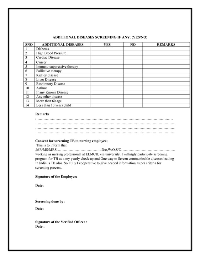Employee Tb Test