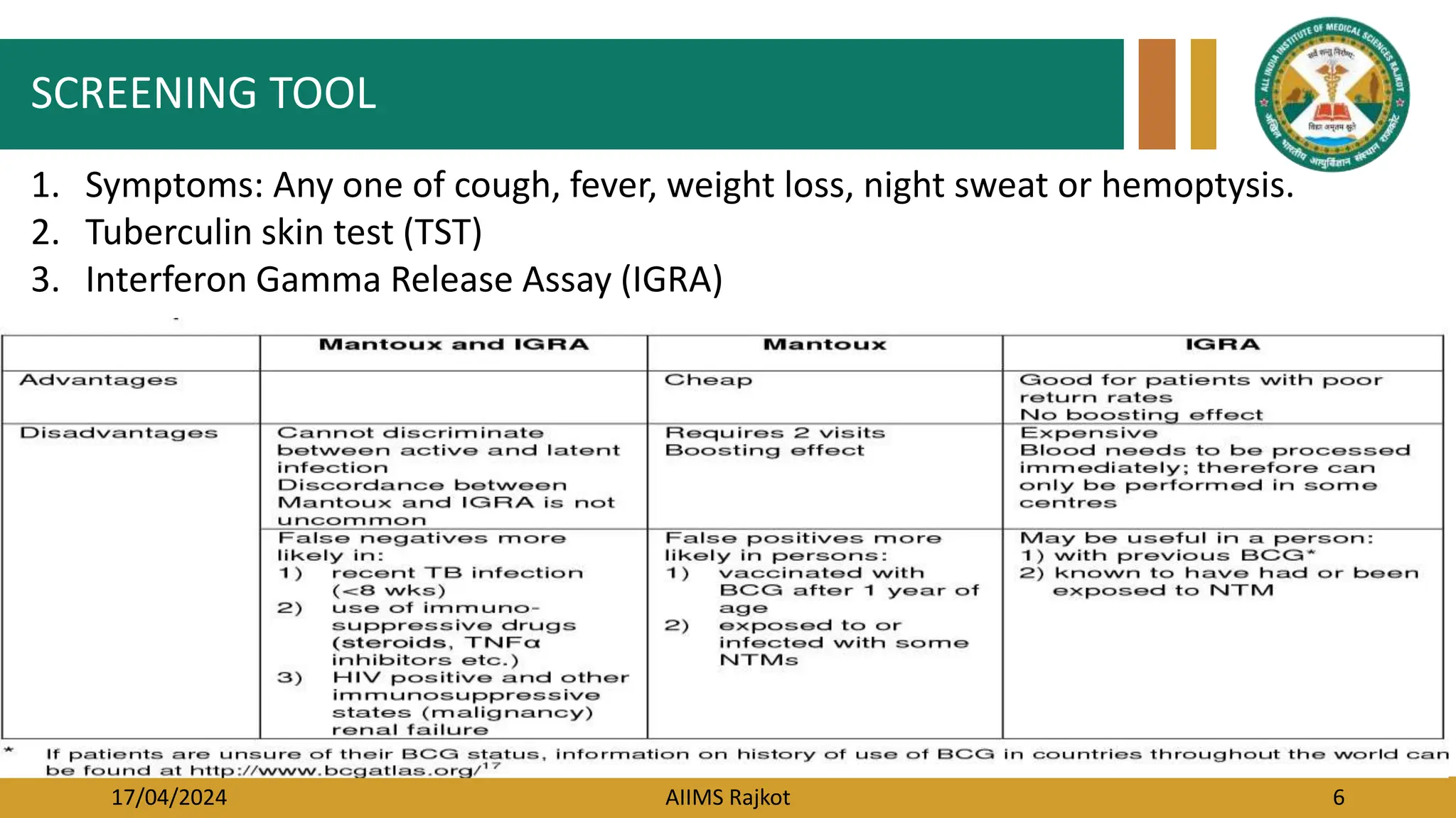 Tuberculosis screening in high risk populations as per NTEP and | PPTX