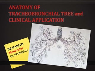 ANATOMY OF
TRACHEOBRONCHIAL TREE and
CLINICAL APPLICATION
 