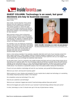TBT guest column: Technology Is An Asset Jun 11 | PDF