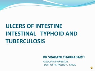 ULCERS OF INTESTINE
INTESTINAL TYPHOID AND
TUBERCULOSIS
DR SRABANI CHAKRABARTI
ASSOCIATE PROFESSOR
DEPT OF PATHOLOGY , CNMC
 