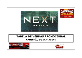 TABELA DE VENDAS PROMOCIONAL
CAMINHÃO DE VANTAGENS
Realização e Construção

 