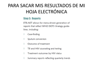 PARA SACAR MIS RESULTADOS DE MI HOJA ELECTRÓNICA