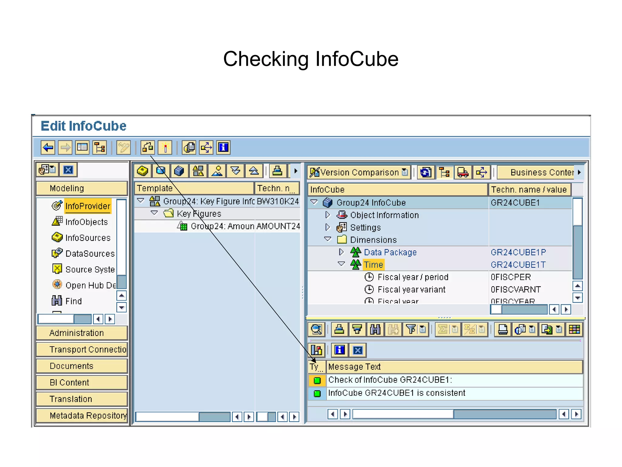 Checking InfoCube
 