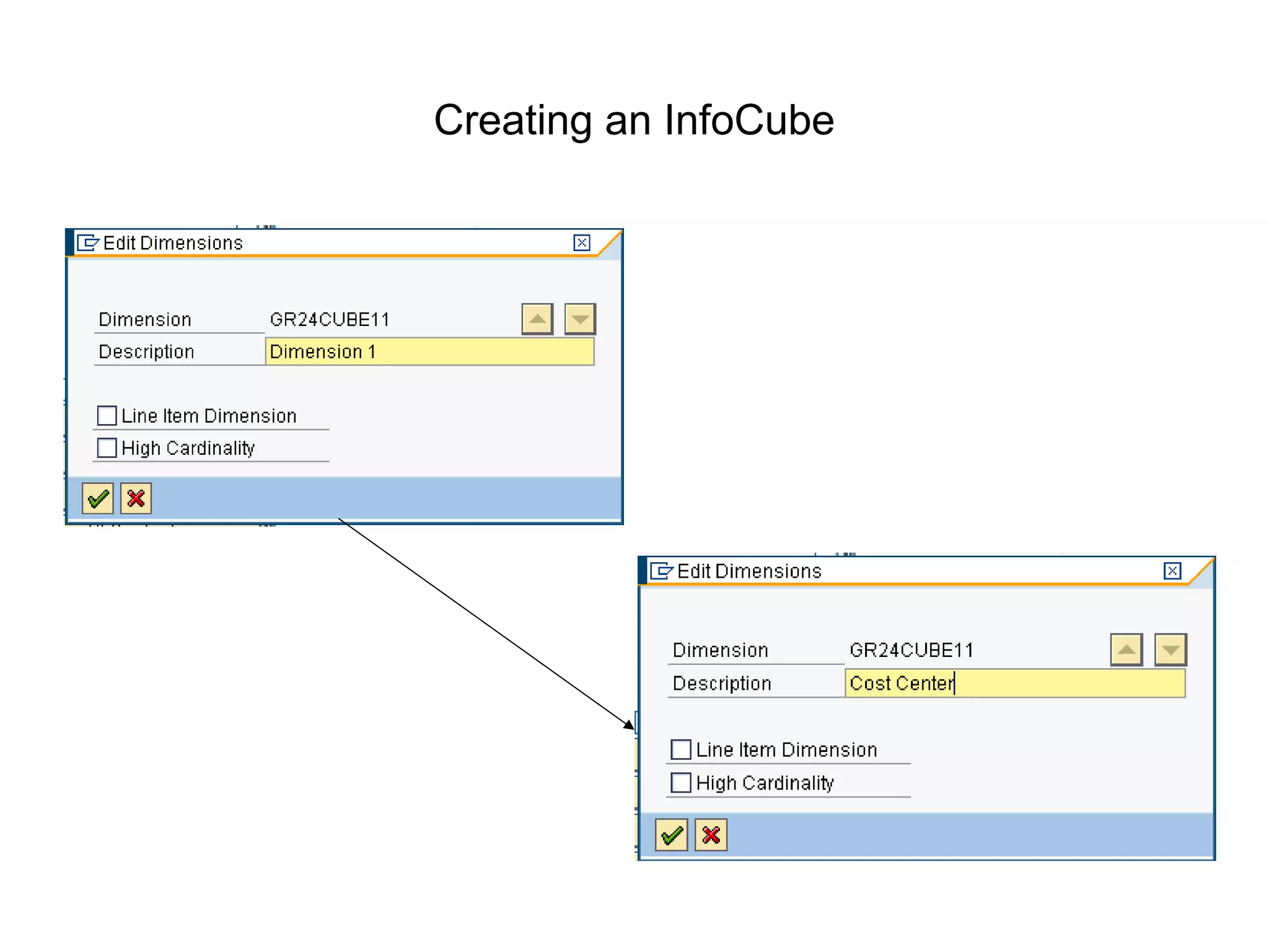 Creating an InfoCube
 