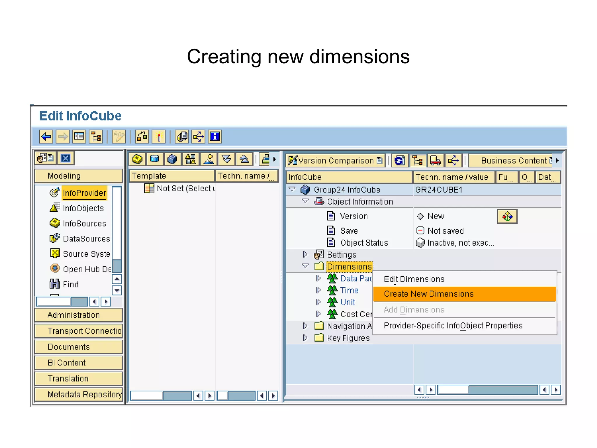Creating new dimensions
 