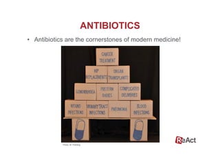•  Antibiotics are the cornerstones of modern medicine!
ANTIBIOTICS
Photo: M. Pränting
 