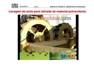 José de A. Freitas Jr. |Materiais Agregados 15:55 de Construção 
Lavagem de areia para retirada de material pulverulento 
 