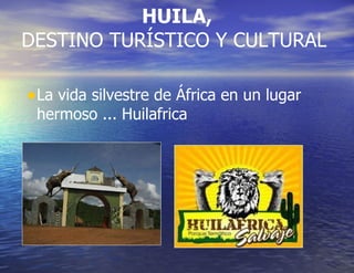 HUILA,  DESTINO TURÍSTICO Y CULTURAL  La vida silvestre de África en un lugar hermoso ... Huilafrica 