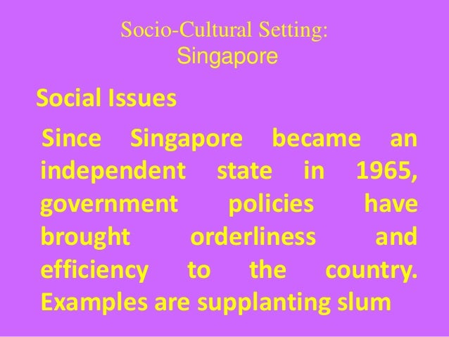 Singapore: Socio-Cultural Setting