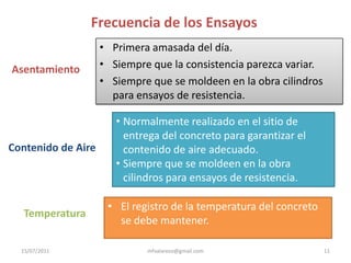 Frecuencia de los EnsayosPrimera amasada del día.