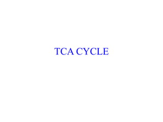 TCA CYCLE
 