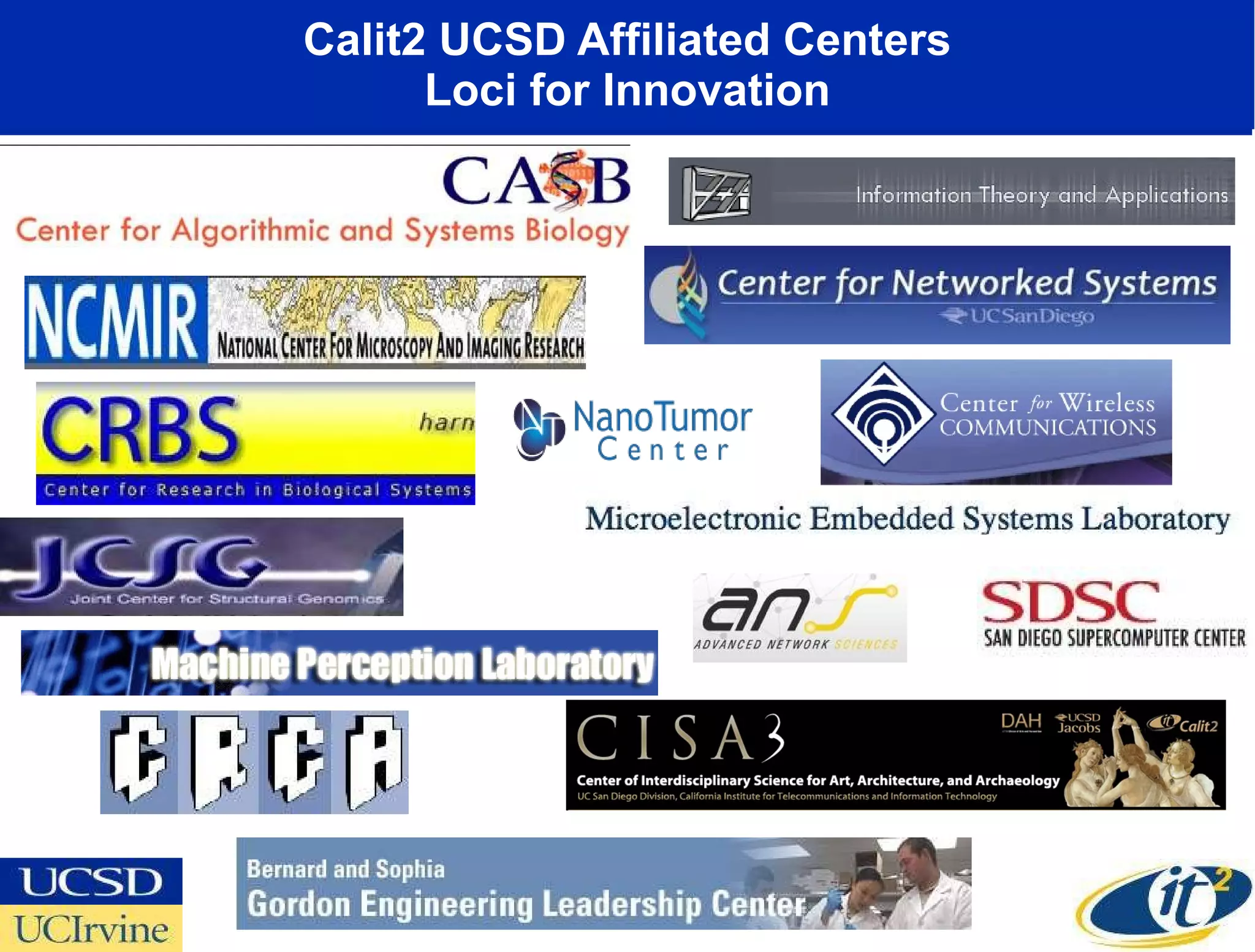 Calit2 UCSD Affiliated Centers Loci for Innovation 