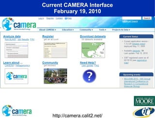Current CAMERA Interface February 19, 2010 http://camera.calit2.net/ 