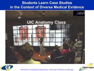 Students Learn Case Studies
in the Context of Diverse Medical Evidence



              UIC Anatomy Class




      electronic visualization laboratory, university of illinois at chicago
 