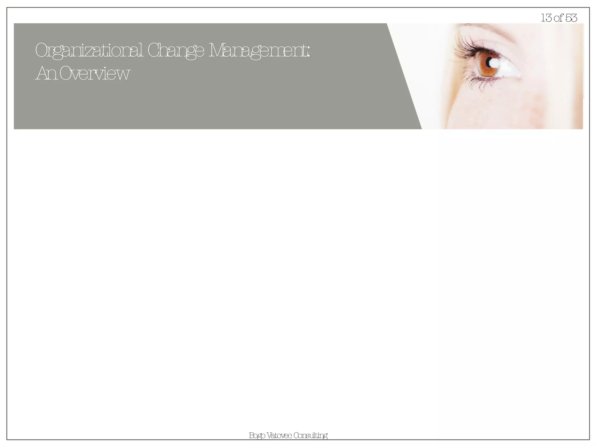 Organizational Change Management:  An Overview 