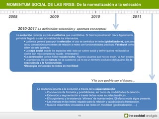 MOMENTUM SOCIAL DE LAS RRSS: De la normalización a la selección


2008                             2009                   ...
