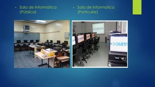 • Sala de Informática
(Pública)
• Sala de Informatica
(Particular)
 