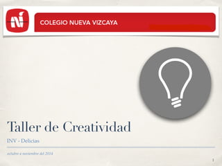 Taller de Creatividad 
INV - Delicias 
octubre a noviembre del 2014 
1 
 