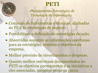 Concepção do PETIC no CPD da UFS