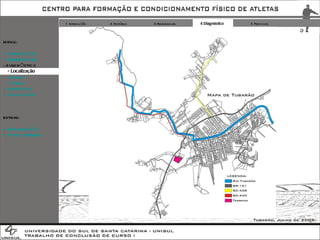1 Introdução 2 Histórico 3 Referenciais 4 Diagnóstico 5 Proposta MENU: + INTRODUÇÃO + REFERENCIAIS DIAGNÓSTICO - Localização -  Entorno -  Terreno + PROPOSTA + CONCLUSÃO EXTRAS: + IMPLANTAÇÃO + FOTOS TERRENO 