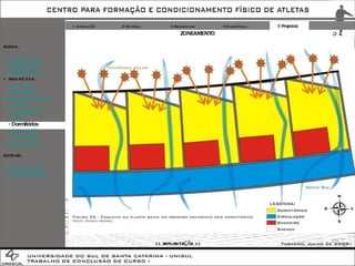 1 Introdução 2 Histórico 3 Referenciais 4 Diagnóstico 5 Proposta ZONEAMENTO EXTRAS: + IMPLANTAÇÃO + FOTOS TERRENO MENU: + INTRODUÇÃO + REFERENCIAIS + DIAGNÓSTICO + PROPOSTA -  Atividades -  Programa  / Pré-Dimensionamento -  Diretrizes -  Administração -  Saúde - Dormitórios -  Alimentação -  Implantação + CONCLUSÃO >> IMPLANTAÇÃO << 