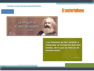 Grandes escuelas del pensamientofilosófico
El materialismo
 