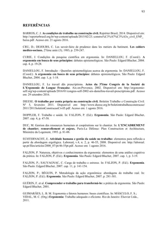 Análise Ergonômica do Trabalho aplicada a um canteiro de obras na ...