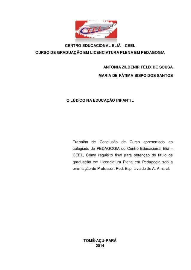 O ludico na educacao infantil monografia